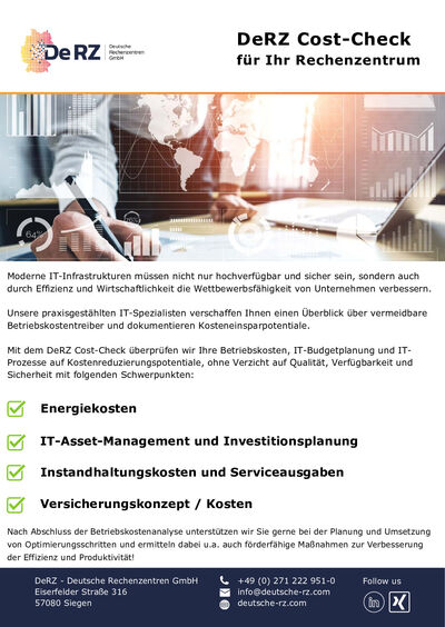 Ermittlung und Bewertung von Kosten f&uuml;r Rechenzentren