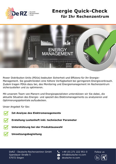 Analyse und Bewertung der energetischen Komponenten im RZ