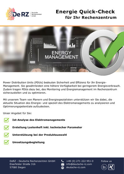 Analyse und Bewertung der energetischen Komponenten im RZ Analyse und Bewertung der energetischen Komponenten im RZ