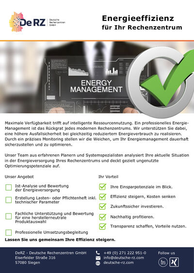 Energieeffizienz f&uuml;r Ihr Rechenzentrum